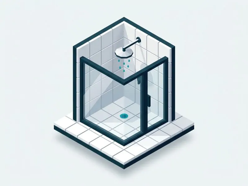 Render of a glass shower stall, the water saved shown as showers taken